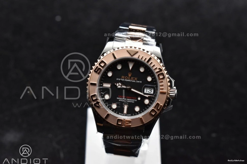 Best Minimalist Case Yacht-Master Dial Edition 37mm 268621 1216 and CVSF 316L A Black SS 1:1 RG Bracelet 0403